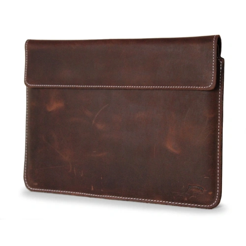 Skórzane etui LURESKO CLAYER XXL na tablet 313 x 222 x 9mm (brązowy vintage  biała nić)