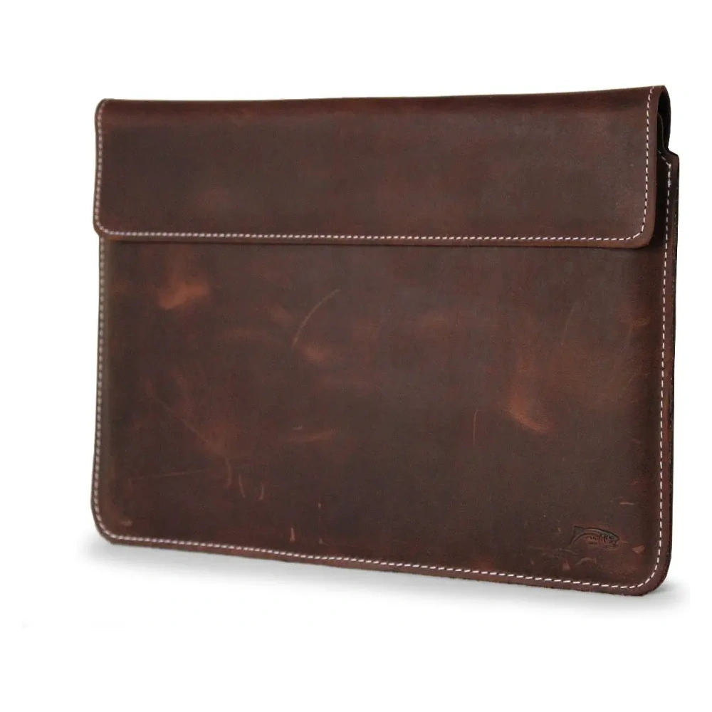 Hurtownia GSM - Husa din piele LURESKO CLAYER XXL pentru tabletă 313 x 222 x 9mm (maro vintage cu fir alb) - LUR56 - {ean13} - Hurt