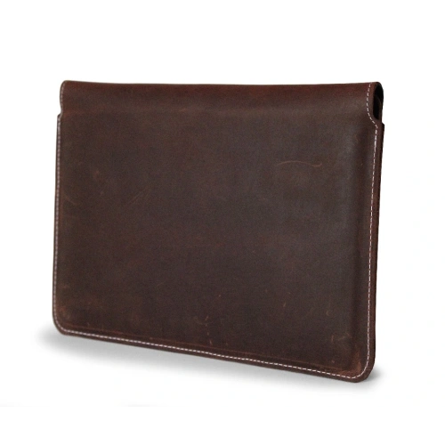 Skórzane etui LURESKO CLAYER XXL na tablet 313 x 222 x 9mm (brązowy vintage  biała nić)