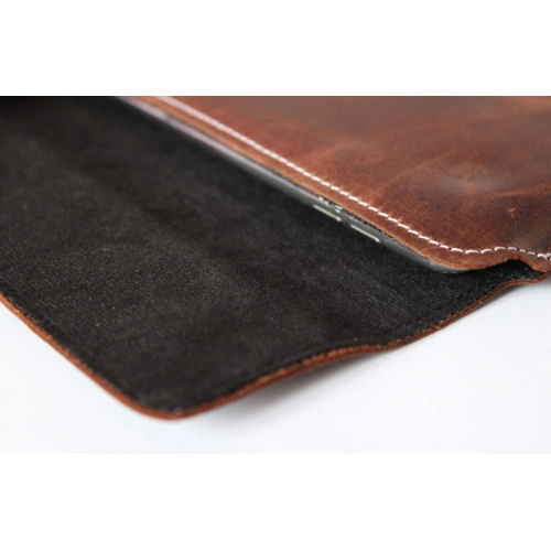 Skórzane etui LURESKO CLAYER XXL na tablet 313 x 222 x 9mm (brązowy vintage  biała nić)