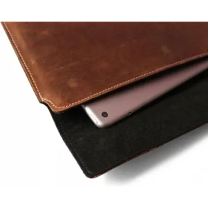 Wholesale LURESKO CLAYER XXL leather case for tablet 313 x 222 x 9mm (vintage brown with white thread) - LUR56 - {ean13} - Hurt