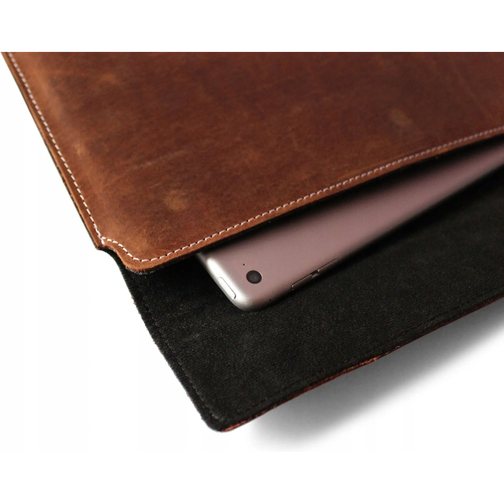 Hurtownia GSM - Husa din piele LURESKO CLAYER XXL pentru tabletă 313 x 222 x 9mm (maro vintage cu fir alb) - LUR56 - {ean13} - Hurt