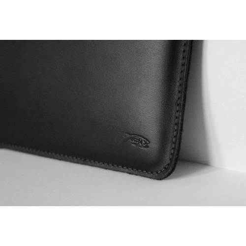 Skórzane etui LURESKO CLAYER XXL na tablet 313 x 222 x 9mm (czarny gładki  czarna nić)