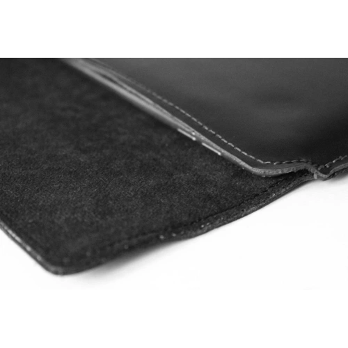 Skórzane etui LURESKO CLAYER XXL na tablet 313 x 222 x 9mm (czarny gładki  czarna nić)