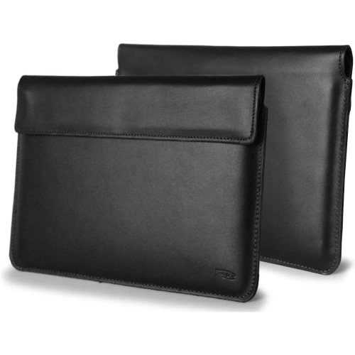 Skórzane etui LURESKO CLAYER XXL na tablet 313 x 222 x 9mm (czarny gładki  czarna nić)