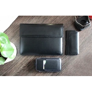 Wholesale LURESKO CLAYER XL2 GKL leather case for tablet 249 x 181 x 9mm (black smooth with black thread) - LUR58 - {ean13} - Hurt