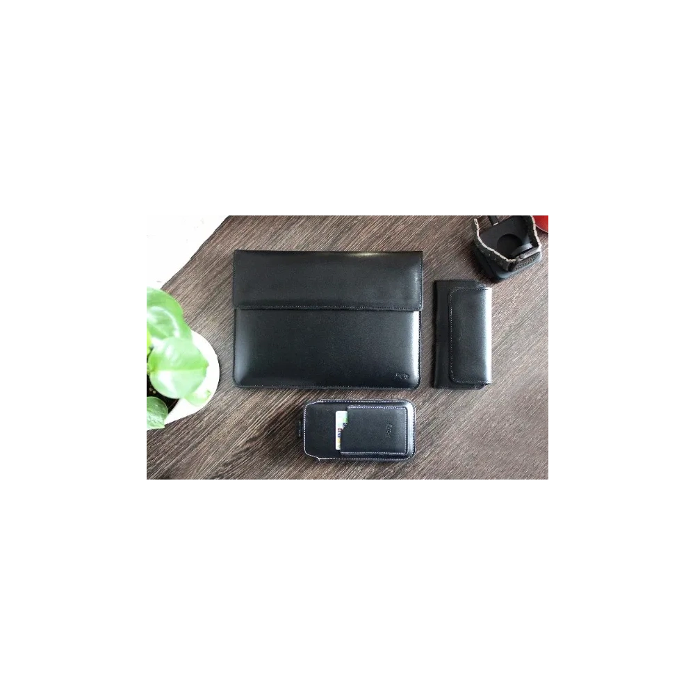 Wholesale LURESKO CLAYER XL2 GKL leather case for tablet 249 x 181 x 9mm (black smooth with black thread) - LUR58 - {ean13} - Hurt