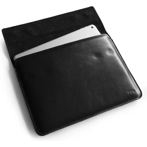 Skórzane etui LURESKO CLAYER XL2 GKL na tablet 249 x 181 x 9mm (czarny gładki  czarna nić)