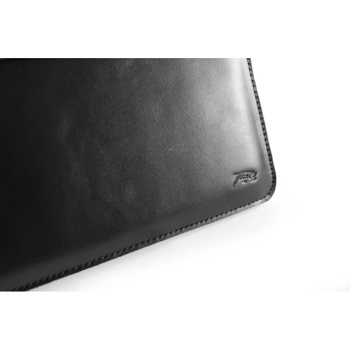 Skórzane etui LURESKO CLAYER XL2 GKL na tablet 249 x 181 x 9mm (czarny gładki  czarna nić)