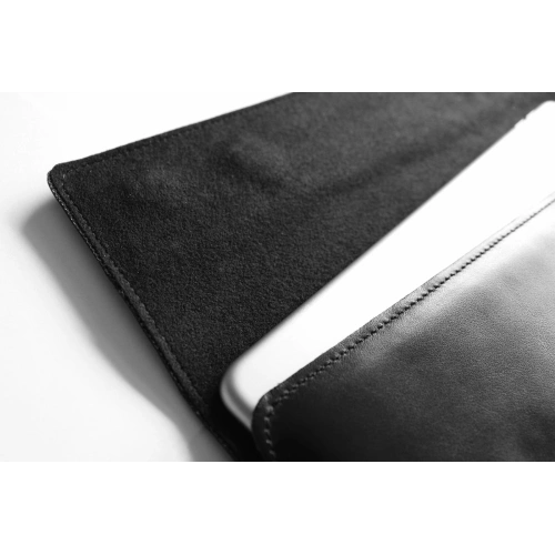 Skórzane etui LURESKO CLAYER XL2 GKL na tablet 249 x 181 x 9mm (czarny gładki  czarna nić)