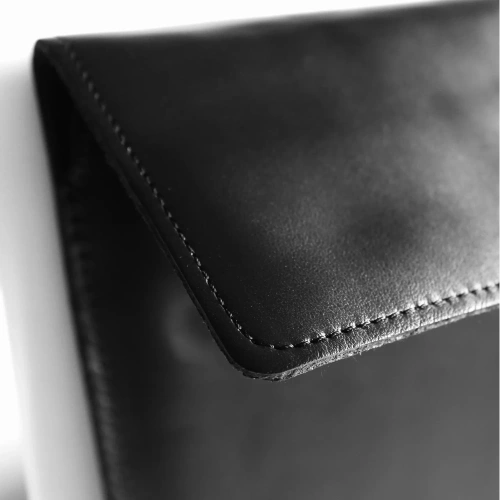 Skórzane etui LURESKO CLAYER XL2 GKL na tablet 249 x 181 x 9mm (czarny gładki  czarna nić)