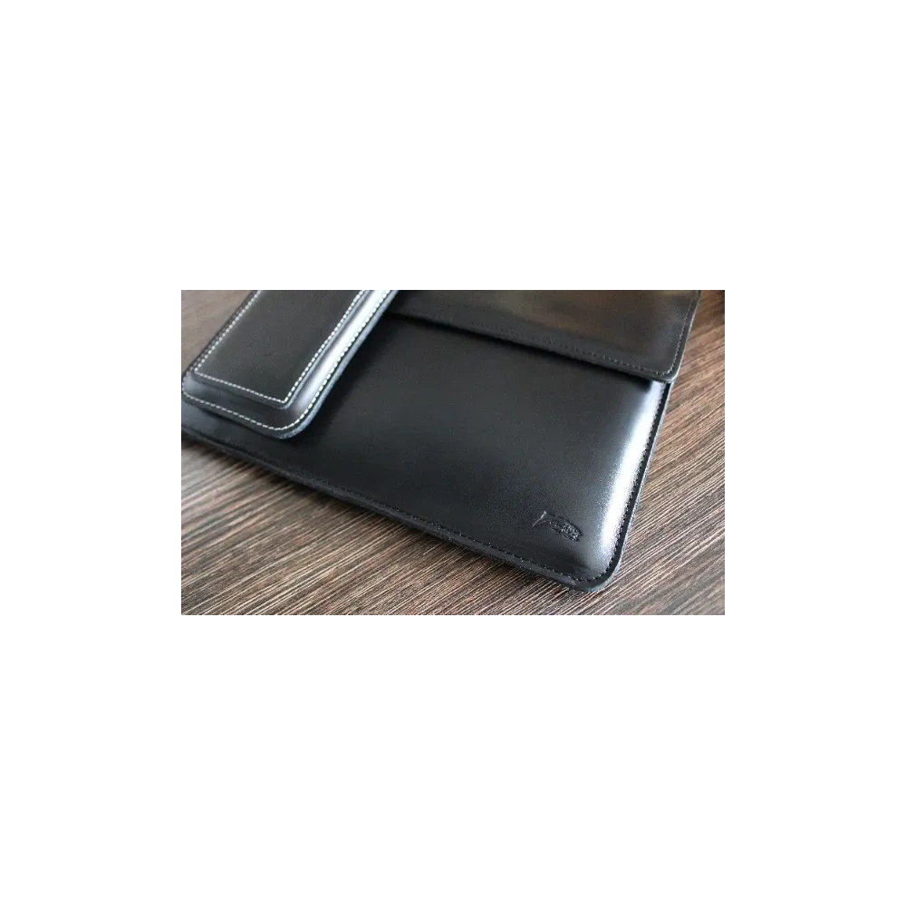 Wholesale LURESKO CLAYER XL2 GKL leather case for tablet 249 x 181 x 9mm (black smooth with black thread) - LUR58 - {ean13} - Hurt