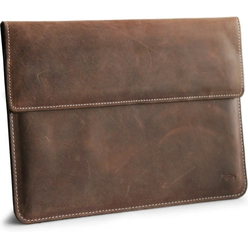 Skórzane etui LURESKO CLAYER XL2 GKL na tablet 249 x 181 x 9mm (brązowy vintage  biała nić)