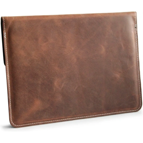 Skórzane etui LURESKO CLAYER XL2 GKL na tablet 249 x 181 x 9mm (brązowy vintage  biała nić)