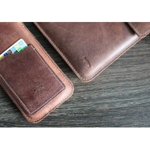 Wholesale LURESKO CLAYER XL2 GKL leather case for tablet 249 x 181 x 9mm (vintage brown with white thread) - LUR59 - {ean13} - Hurt