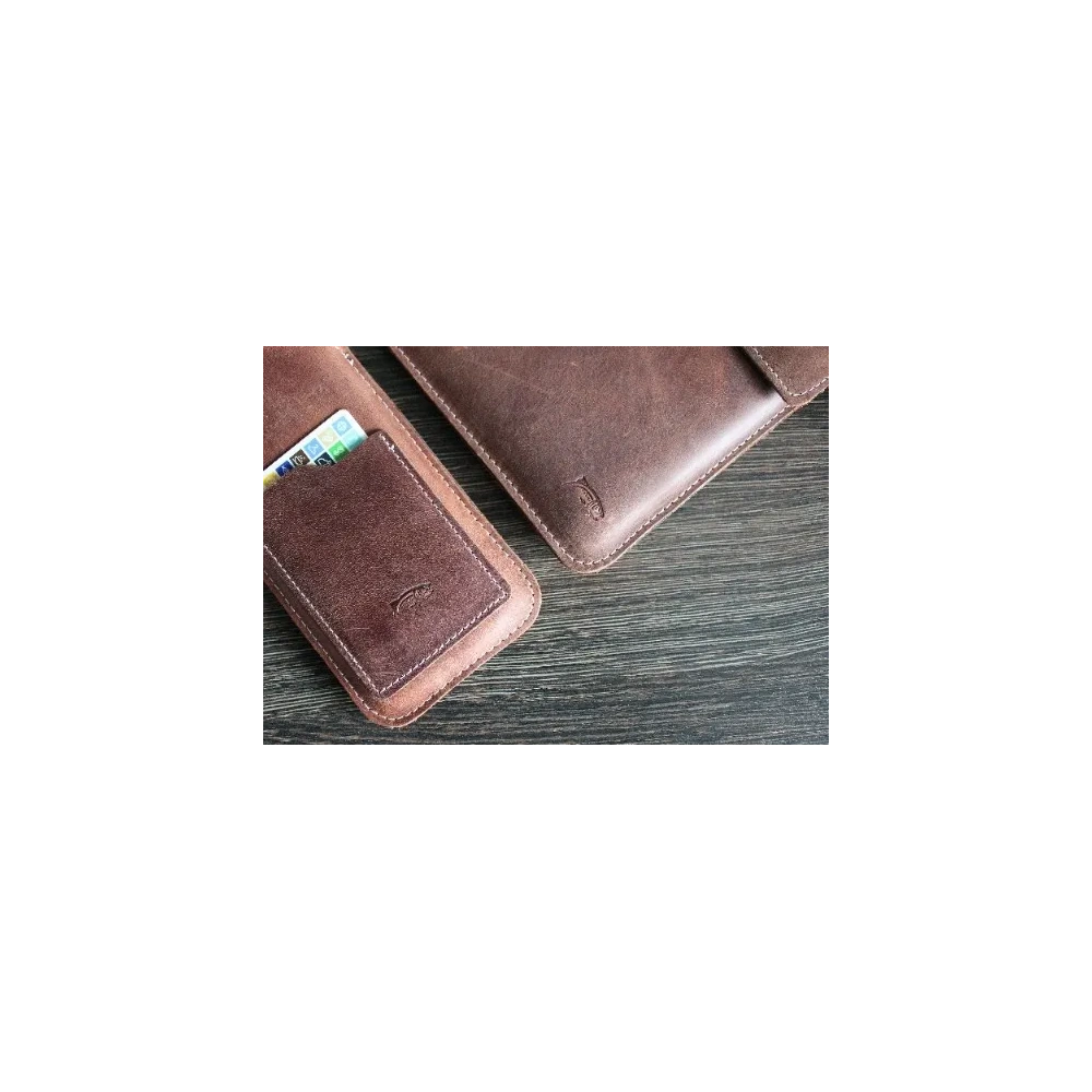 Wholesale LURESKO CLAYER XL2 GKL leather case for tablet 249 x 181 x 9mm (vintage brown with white thread) - LUR59 - {ean13} - Hurt