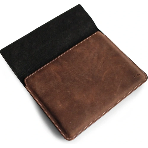Skórzane etui LURESKO CLAYER XL2 GKL na tablet 249 x 181 x 9mm (brązowy vintage  biała nić)