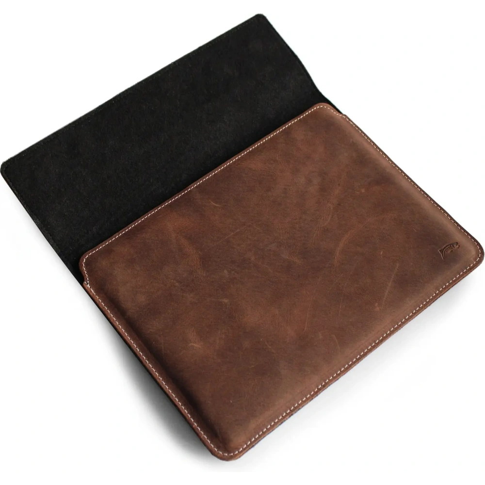 Wholesale LURESKO CLAYER XL2 GKL leather case for tablet 249 x 181 x 9mm (vintage brown with white thread) - LUR59 - {ean13} - Hurt