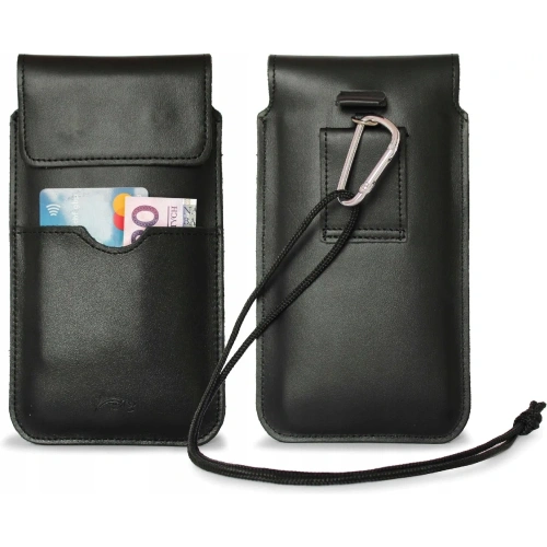 Skórzane etui LURESKO VISSA 4XL na szyję 170x80x9mm (czarny gładki czarna nić)