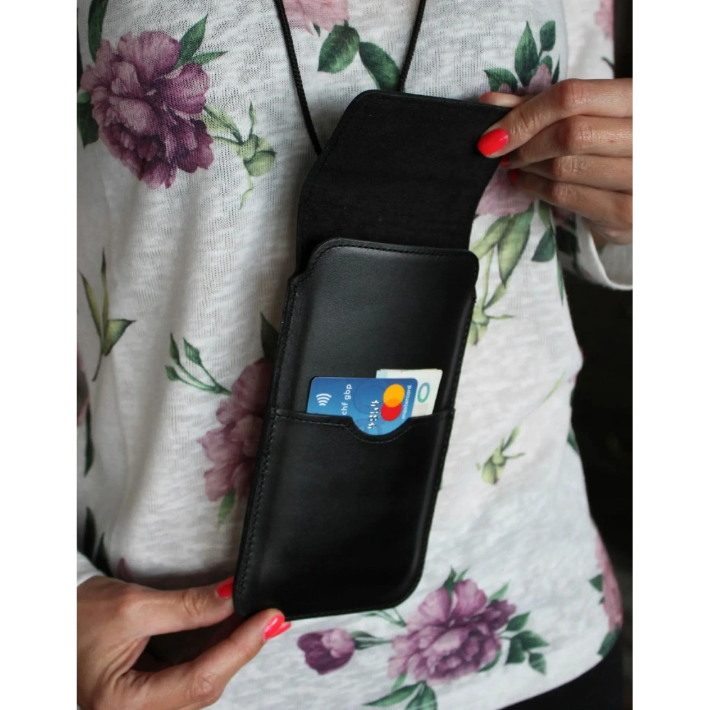 Hurtownia GSM - LURESKO VISSA 4XL husă din piele pentru gât 170x80x9mm (neagră lucioasă cu fir negru) - LUR60 - {ean13} - Hurt