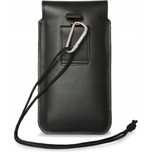 Skórzane etui LURESKO VISSA 4XL na szyję 170x80x9mm (czarny gładki czarna nić)