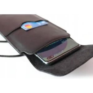 Wholesale LURESKO VISSA 4XL leather case for neck 170x80x9mm (black smooth with black thread) - LUR60 - {ean13} - Hurt