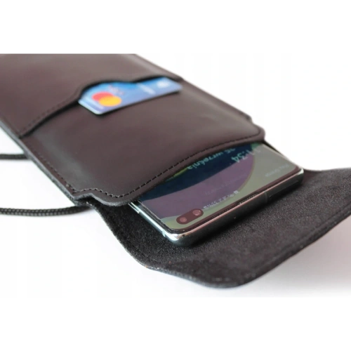 Skórzane etui LURESKO VISSA 4XL na szyję 170x80x9mm (czarny gładki czarna nić)