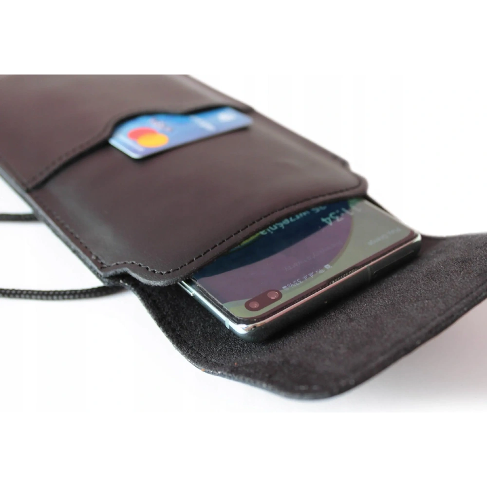 Wholesale LURESKO VISSA 4XL leather case for neck 170x80x9mm (black smooth with black thread) - LUR60 - {ean13} - Hurt