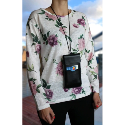 Skórzane etui LURESKO VISSA 4XL na szyję 170x80x9mm (czarny gładki czarna nić)