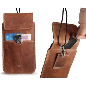 Hurtownia GSM - Skórzane etui LURESKO VISSA 4XL na szyję 170x80x9mm (brązowy vintage biała nić) - LUR61 - {ean13} - Hurt