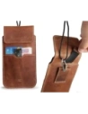 LURESKO VISSA 4XL leather case for neck 170x80x9mm (vintage brown with white thread)