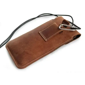 Hurtownia GSM - LURESKO VISSA 4XL kožené pouzdro na krk 170x80x9mm (vintage hnědá s bílou nití) - LUR61 - {ean13} - Hurt