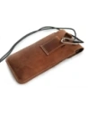 Wholesale LURESKO VISSA 4XL leather case for neck 170x80x9mm (vintage brown with white thread) - LUR61 - {ean13} - Hurt