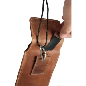 Hurtownia GSM - LURESKO VISSA 4XL kožené pouzdro na krk 170x80x9mm (vintage hnědá s bílou nití) - LUR61 - {ean13} - Hurt
