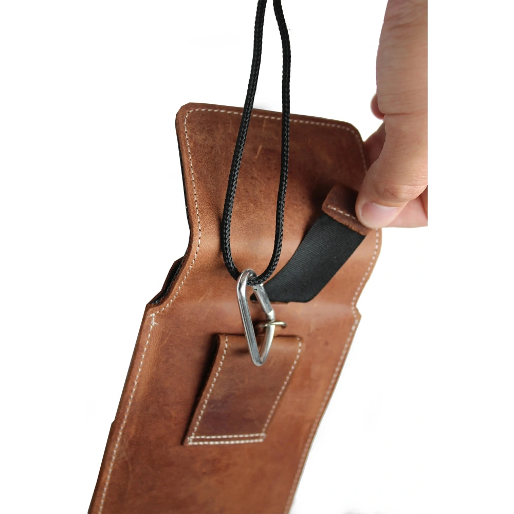 Wholesale LURESKO VISSA 4XL leather case for neck 170x80x9mm (vintage brown with white thread) - LUR61 - {ean13} - Hurt