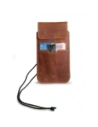 Wholesale LURESKO VISSA 4XL leather case for neck 170x80x9mm (vintage brown with white thread) - LUR61 - {ean13} - Hurt