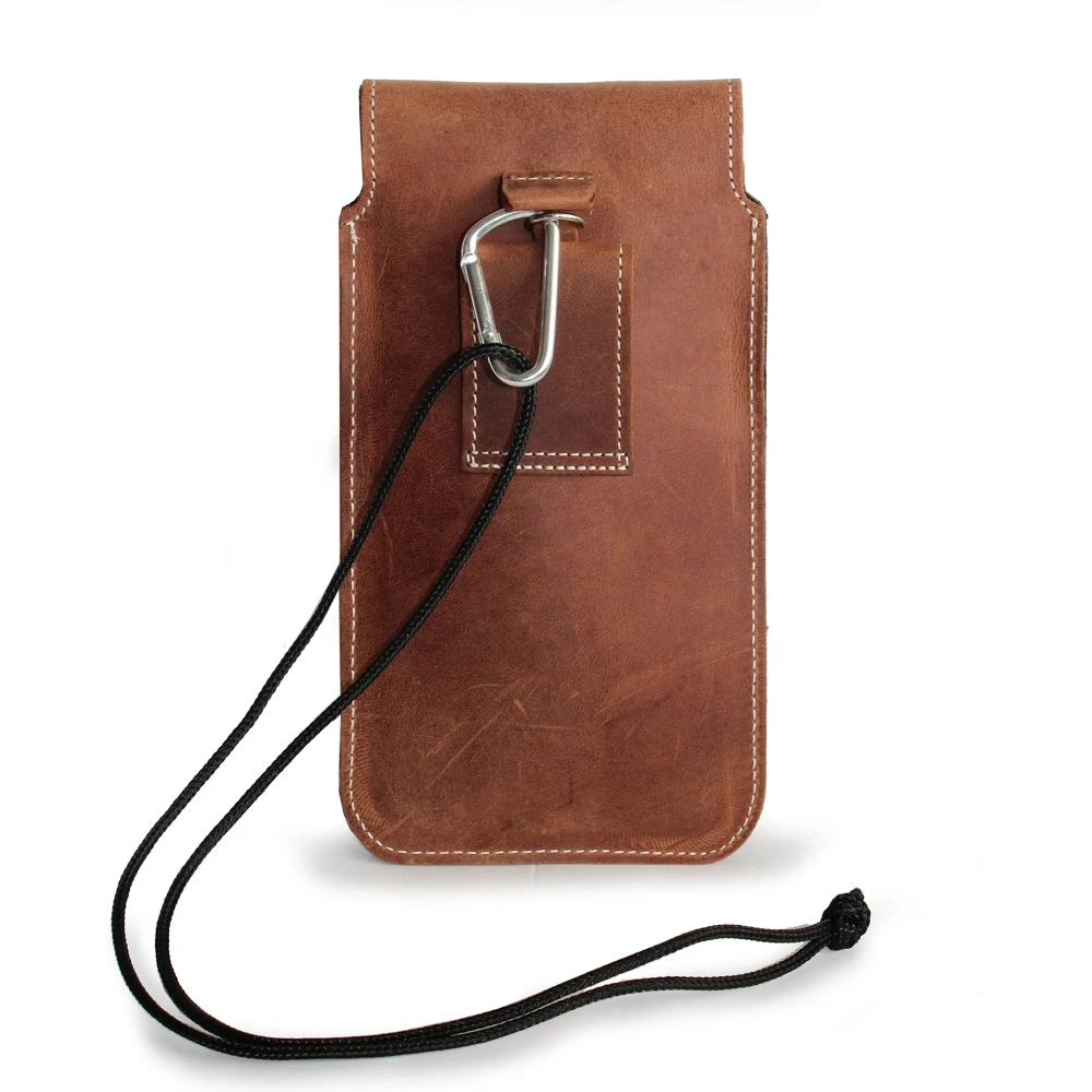 Wholesale LURESKO VISSA 4XL leather case for neck 170x80x9mm (vintage brown with white thread) - LUR61 - {ean13} - Hurt