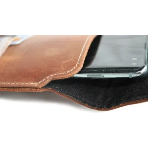 Wholesale LURESKO VISSA 4XL leather case for neck 170x80x9mm (vintage brown with white thread) - LUR61 - {ean13} - Hurt