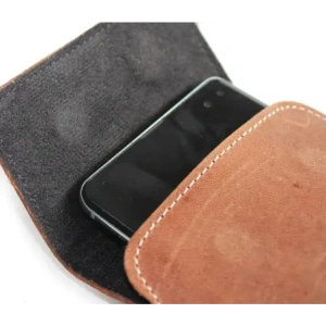 Wholesale LURESKO VISSA 4XL leather case for neck 170x80x9mm (vintage brown with white thread) - LUR61 - {ean13} - Hurt