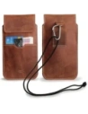 Wholesale LURESKO VISSA 4XL leather case for neck 170x80x9mm (vintage brown with white thread) - LUR61 - {ean13} - Hurt
