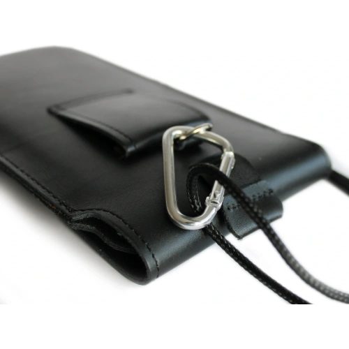 Skórzane etui LURESKO Vissa S na szyję S 144x71x9mm - BLACK