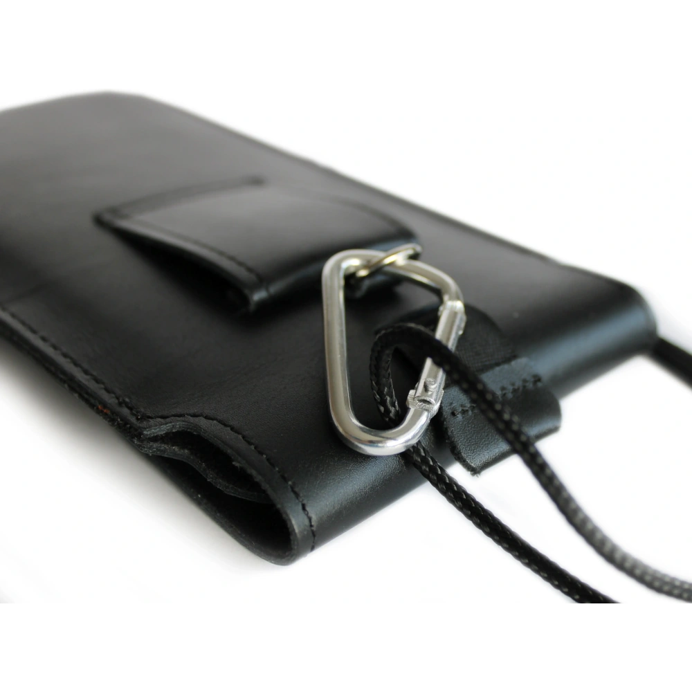 Wholesale LURESKO Vissa S leather case for neck S 144x71x9mm - BLACK - LUR62 - {ean13} - Hurt