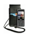 Wholesale LURESKO Vissa S leather case for neck S 144x71x9mm - BLACK - LUR62 - {ean13} - Hurt
