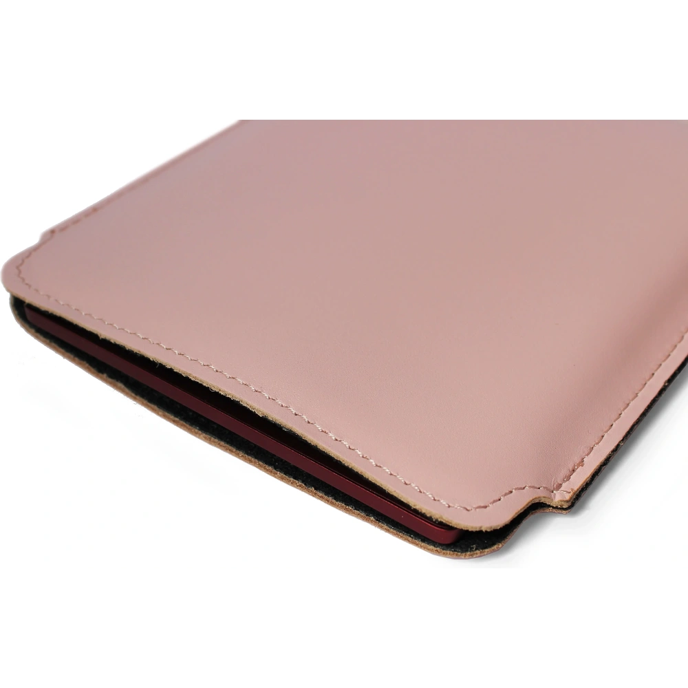 Wholesale LURESKO MASTER S leather case for ebook 162x113x9mm (smooth pink with pink thread) - LUR63 - {ean13} - Hurt