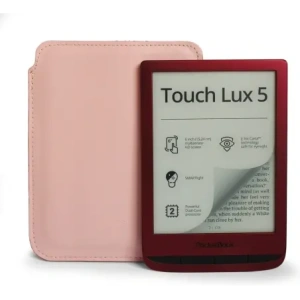 Wholesale LURESKO MASTER S leather case for ebook 162x113x9mm (smooth pink with pink thread) - LUR63 - {ean13} - Hurt