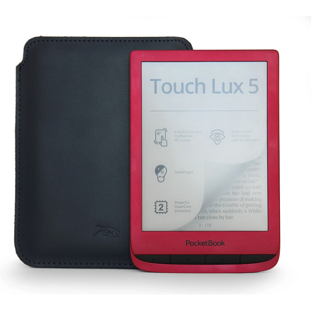 Wholesale LURESKO MASTER S leather case for ebook 162x113x9mm (smooth navy blue) - LUR65 - {ean13} - Hurt