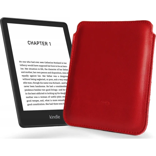 Skórzane etui LURESKO MASTER S na ebook 162x113x9mm (czerwony gładki)