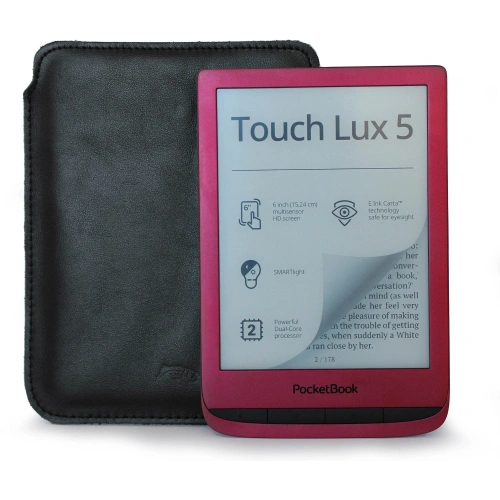 Skórzane etui LURESKO MASTER S na ebook 162x113x9mm (czarny gładki czarna nić)