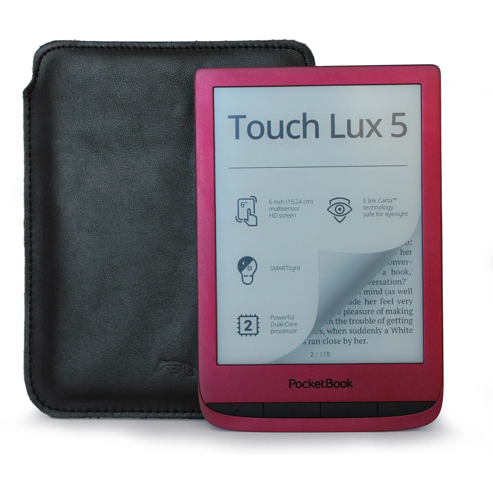 Wholesale LURESKO MASTER S leather case for ebook 162x113x9mm (black smooth with black thread) - LUR67 - {ean13} - Hurt