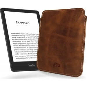Wholesale LURESKO MASTER S leather case for ebook 162x113x9mm (vintage brown with white thread) - LUR68 - {ean13} - Hurt